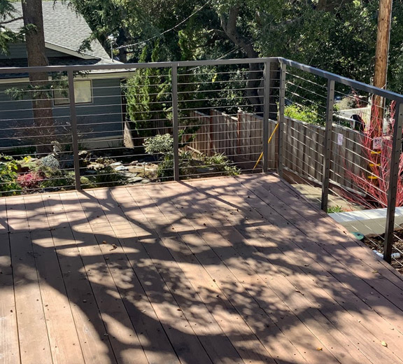 Our team finished the installation for these cable railings on a deck in Mission Viejo